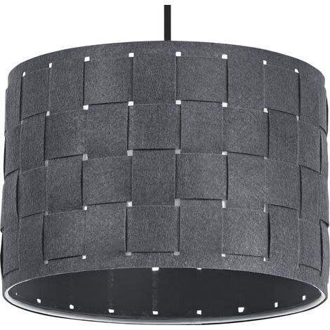 OSRAM Suspension Decor Felt Weaving gris foncé en feutre et métal, E27, diam. 280 mm, éclairage chaleureux grâce à l’abat-jour tissé, durable grâce à sa source lumineuse remplaçable, montage facile (1/5)