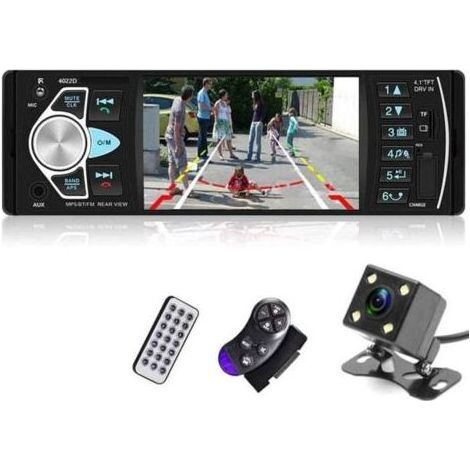 Autoradio Bluetooth - - 1Din - Écran 4,1 pouces - Caméra de recul - FM numérique (1/4)