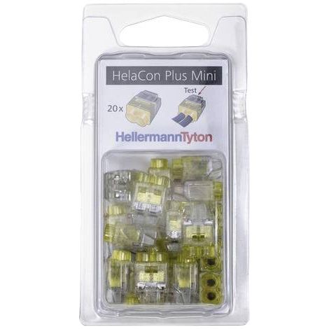 HellermannTyton 148-90054 HCPM-2-Blister-PC-CL/YE (20) Borne de raccordement flexible: 1.0-2.5 mm² r
