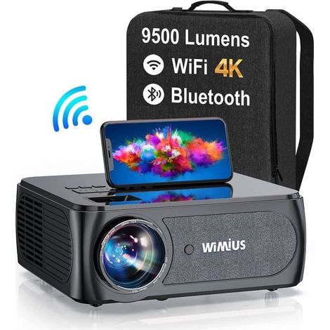 Vidéoprojecteur WiMiUS K8 - Full HD 1080P - 9500 Lumens - WiFi Bluetooth - Correction 4P-4D