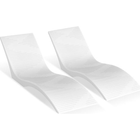Bain de soleil, lot de 2, chaise longue pour profondeurs d'eau jusqu'à 12,7 cm, transat fixées dans les piscines et flottantes sur l'eau, pour bronzage au bord de la piscine et sur la terrasse (1/5)
