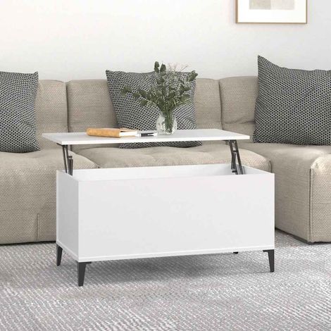Couchtisch Weiß 90x44,5x45 cm Holzwerkstoff