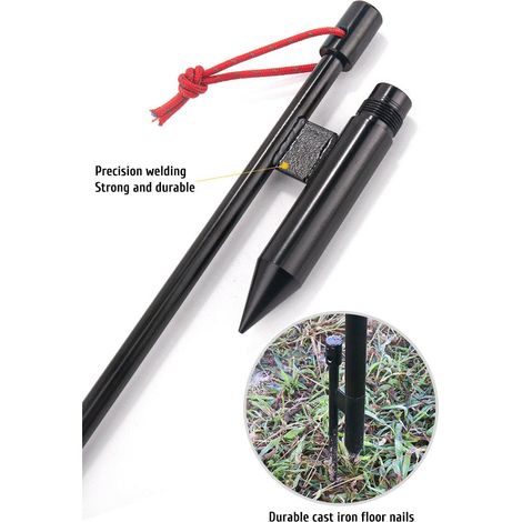 Mât télescopique en aluminium pour lanterne de camping, support pliable pour randonnée, pêche et activités extérieures. (1/5)