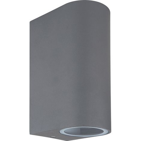 Lampada da parete Faretto da parete Up & Down GU10 Lampada da parete da esterno antracite, IP44 antispruzzo 2 fiamme, vetro trasparente, 2x prese GU10, HxLxÜ 15x6,8x9,2 cm (1/5)