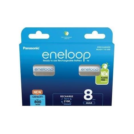 Panasonic Eneloop Micro AAA 800mAh Ni-MH 8 Pezzi
