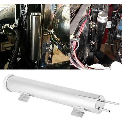 Réservoir de trop-plein de liquide de refroidissement en acier inoxydable 2 x 13 pouces, accessoire universel pour voiture