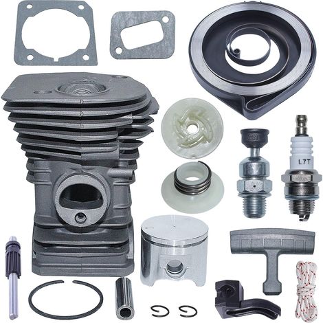 Kit de piston de cylindre 42 mm pour Husqvarna 340 345 pour Jonsered 2141 2145 pour pièces de tronçonneuse, piston de cylindre, poulie de rappel, ressort de rappel, piston de pompe à huile, pickup, so (1/5)