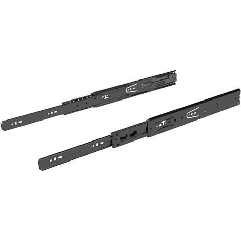HETTICH Kugelauszug KA 5632 mit Silent System, Seitenmontage, Abmessungen (H x B) 46 x 12,7 mm, schwarz, 9221513 (1/4)