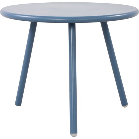 Mesa de centro redonda para interior/exterior tablero de polipropileno azul patas de metal Ø 50 cm 100009203