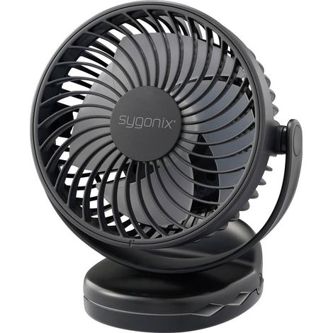 Sygonix Ventilatore a batteria 4 W Nero con batteria (1/5)