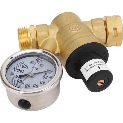 Détendeur de pression d'eau 3/4 pouce filetage laiton et fer réglable avec manomètre pour camping-car (1/5)