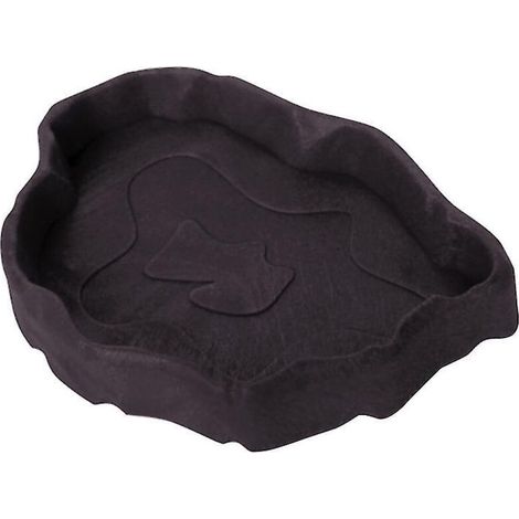 Flacher Reptiliennapf aus Kunststoff (Futter und Wasser) – Dunkelbraun (1/4)