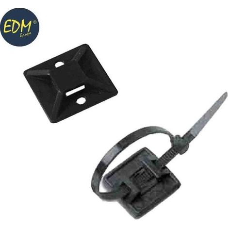 Supporto adesivo per fascetta fermacavi nera (Blister 25 unità)