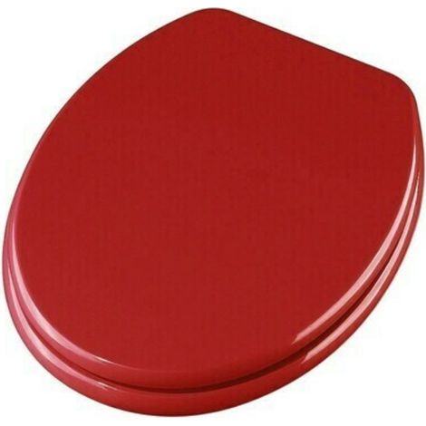 Schläfer 4638103  Sedile Copriwater Universale Rosso in Mdf, Copri Wc, Tavoletta Coprivaso  in Legno "Weser" Forma Ovale, Cerniere Regolabili in Metallo (1/5)