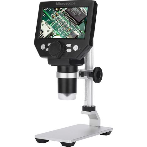 Digitales Elektronenmikroskop G1000, 4,3-Zoll-LCD-Display mit großem Sockel, 10 MP, 1-1000-fache kontinuierliche Vergrößerung (1/5)