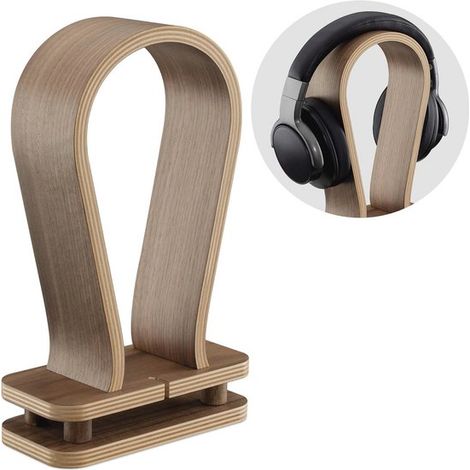 Universeller Kopfhörerständer aus Holz mit Kabelhalterung – Stilvolles und funktionales Accessoire für Ihren Schreibtisch (1/5)