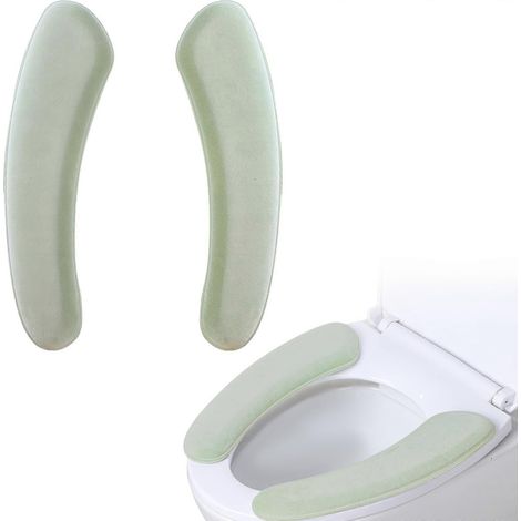 Housse de siège de toilette réutilisable avec rembourrage épais pour un confort optimal, chaude, lavable, taille universelle, tapis vert (1/5)