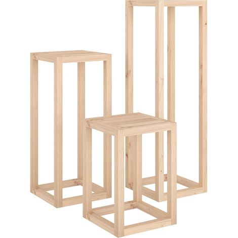 Maison Exclusive - Set de soportes para plantas 3 piezas madera m (1/5)