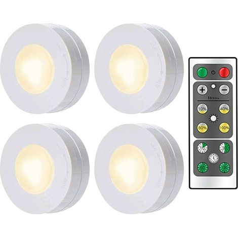 Lampe De Meuble - 150 Lm - Réglage De La Luminosité Et Minuterie - Télécommande Sans Fil - Lampe De Nuit - Pour Armoire Étagère Ou Décoration Intérieure - 1 Pièce (1/5)