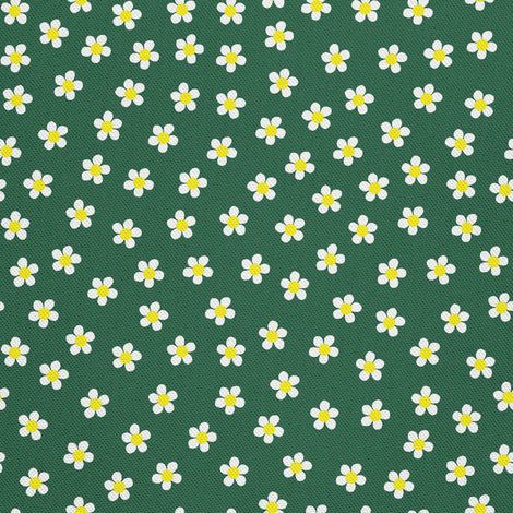 Tissu d'extérieur décoratif Oxford - Motif camomille sur fond vert (1/5)