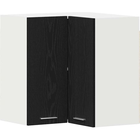 Armario moderno de pared con estante almacenamiento eficiente 57 x 57 x 60 cm madera de roble negro 020051959 (1/5)