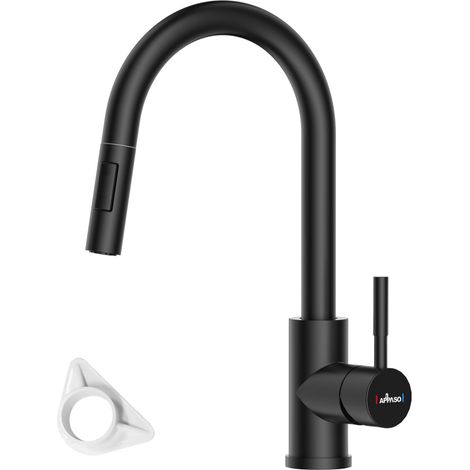 Robinet de cuisine avec douchette extensible haute pression rotatif à 360° (1/5)