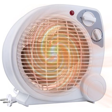 2000W Energy Saving Fan Heater, Small Size Fan Heater with 2 Heating Levels, Portable Adjustable Thermostat, Spiral Body, Hot and Cold Operation (1/5)
