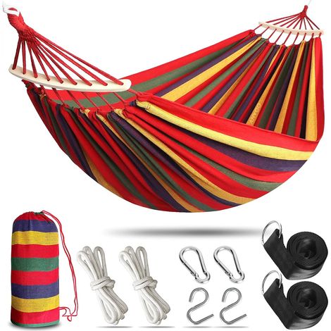 Filiyano – sac de transport pour – Hamac de jardin avec poteau en bois, hamac portable et confortable avec sangle et sac de transport pour terrasse (1/5)