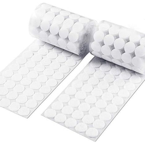 100 Pcs Scratch Autocollant Rond,10mm Cercles avec Crochets et Boucles Auto-adhésifs(Blanc) (1/5)