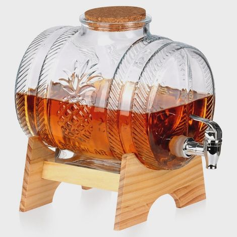 Dispensador de bebidas de vidrio de 5 l con soporte y grifo (1/5)