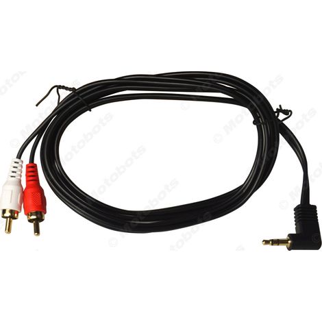 Car audio cable 3.5mm elbow to dual RCA speaker input/output adapter (split cable) (1/4)
