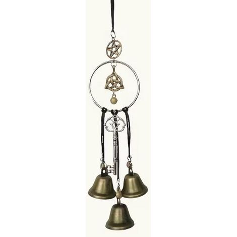 Carillon éolien à pentagramme - Cloche de sorcière - Indicateur de poignée de porte - Cloches Wicca (1/3)