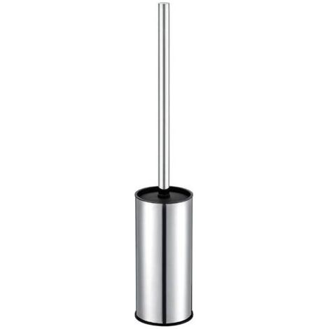 BUNTHAUS Porte-Brosse WC en Acier Inoxydable Chromé Rond sur Pied pour Salle de Bain (chromé)