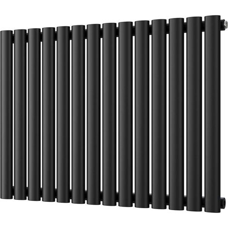 Omeara - Black Horizontal Radiator H600mm x W812mm Single Panel (1/3)