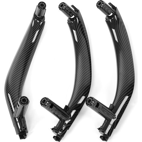 Lot de 3 poignées de porte intérieures de rechange pour BMW F15 et F16, style fibre de carbone. (1/5)