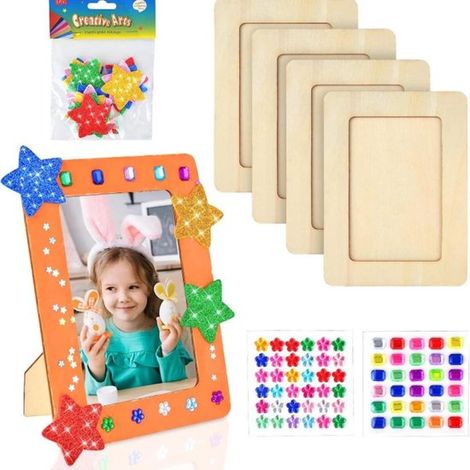 Kit fai da te per dipingere cornici portafoto - Set regalo sentimentale in legno fatto a mano, composto da 7 pezzi (1/5)