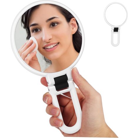 Miroir Pliable De Voyage Miroir Cosmétique Double Face Portable avec Poignée