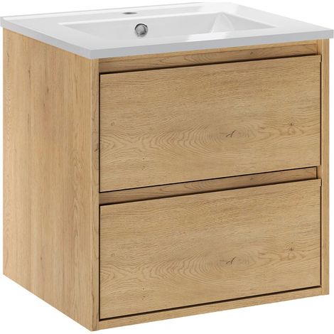 Meuble simple vasque encastrée 50cm Edmé Bois (1/5)