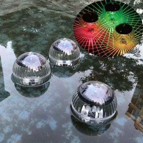Lumière solaire de piscine, Lumière flottante étanche IP44 avec capteur de lumière, lampe solaire LED multicolore pour jardin, fête, décoration détang