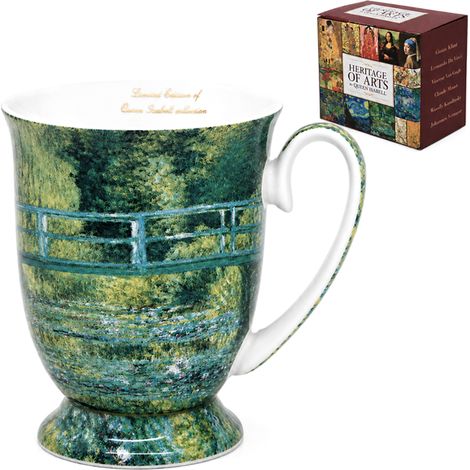 Taza de porcelana de Claude Monet, "El puente sobre el estanque", como regalo para la reina Isabel. (1/5)
