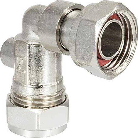 Chrome Brass Angled Service Valve 15mm x 1/2" Compression x Female Nut