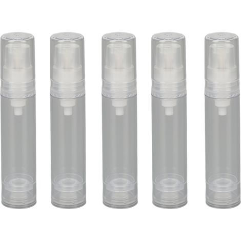 5 pièces Flacon Pompe Vide 10ml Remplissable pour Crème, Sérum ou Gel de Soins Visage (1/5)