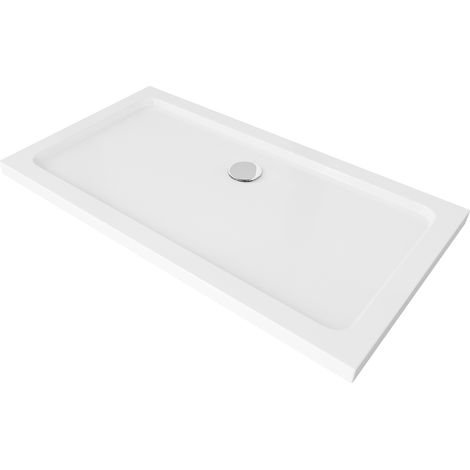 Mexen Flat receveur de douche rectangulaire slim 130 x 70 cm, Blanc, siphon Chrome - 40107013 (1/5)