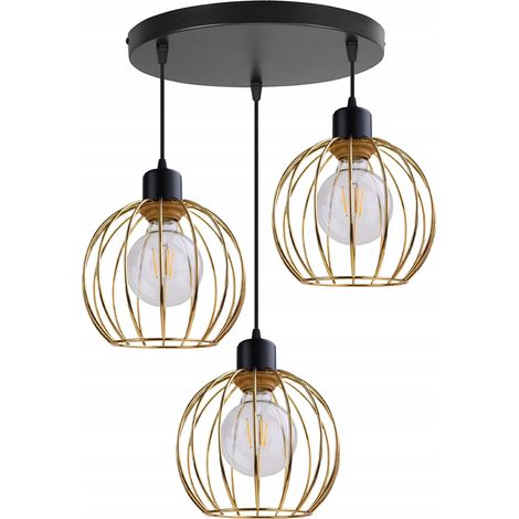 LAMPADA A SOSPENSIONE LAMPADARIO PARALUME DORATO LOFT (1/5)