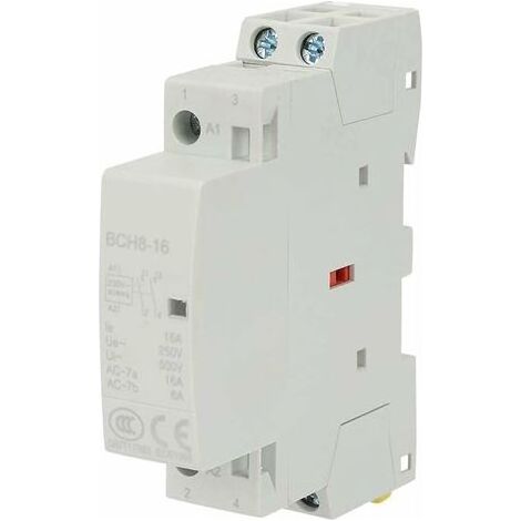 1 Contacteur AC 2P 16A 230V, Économe, Montage Rail DIN, Usage Domestique (1/5)
