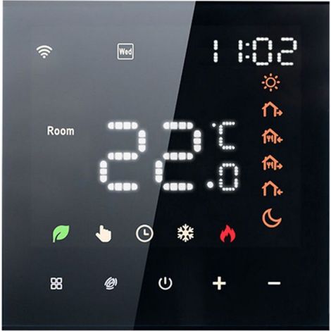 Thermostat Wi-Fi - Programmable 5+2 Jours - Écran LCD - Plage 5 À 70 °C - Installation Encastrée 86x86 mm - 1 Pièce (1/5)