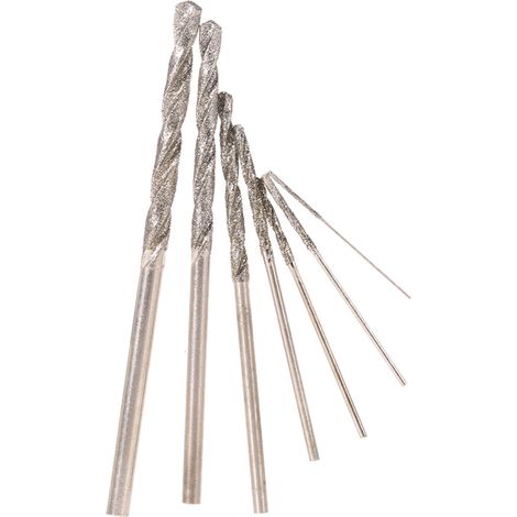 Juego de brocas de diamante, 7 microbrocas, 0,8-3 mm, acero de alta velocidad, punta de diamante, para jade y ágata, compatible con taladros manuales. (1/5)