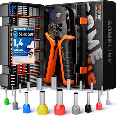 Pince à sertir à Cliquet avec 18 Tailles de Cosses Electriques à Sertir, 0,25-10mm² Pince à Sertir Cosse Electrique, les Cosses de Fils, Pince Electricien (1/5)