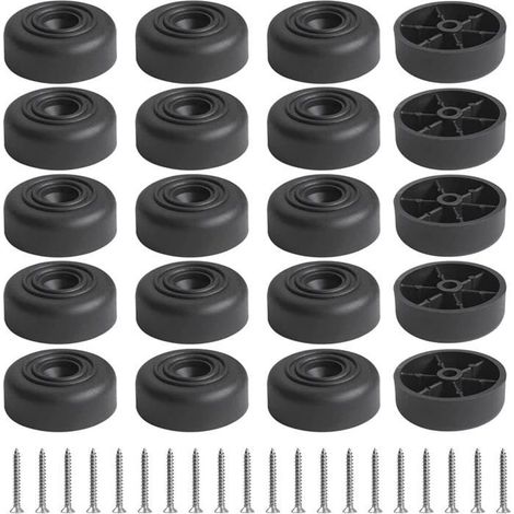 Patins pour Meubles, 20PCS Patin Antiderapant, Protecteur de Sol Tampon pour Pieds des Tables, Chaises, (D36mm H14mm, Noir) (1/5)