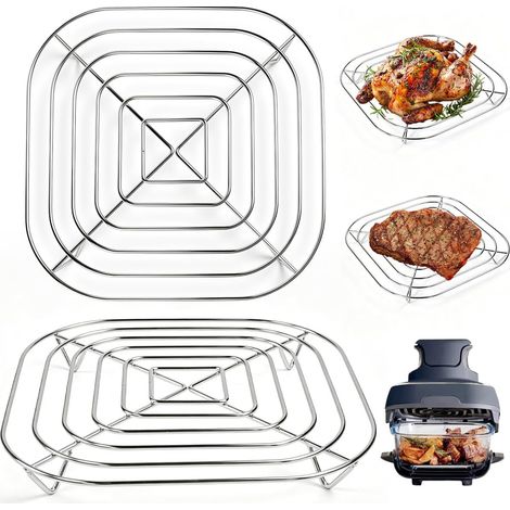 Cooking Rack for Fryer, Crisper Rack for Air Fryer Dishwasher Washable Stainless Steel Grill Fits FN090 FN091 FN100 FN101 FN103 (1/5)